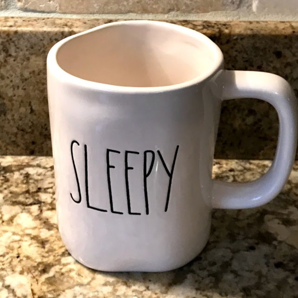 Rae Dunn SLEEPY Mug Large Letter Black